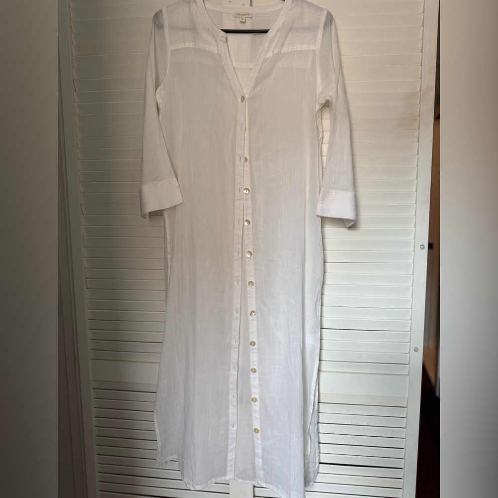 Garnet Hill 100% cotton button down cover up